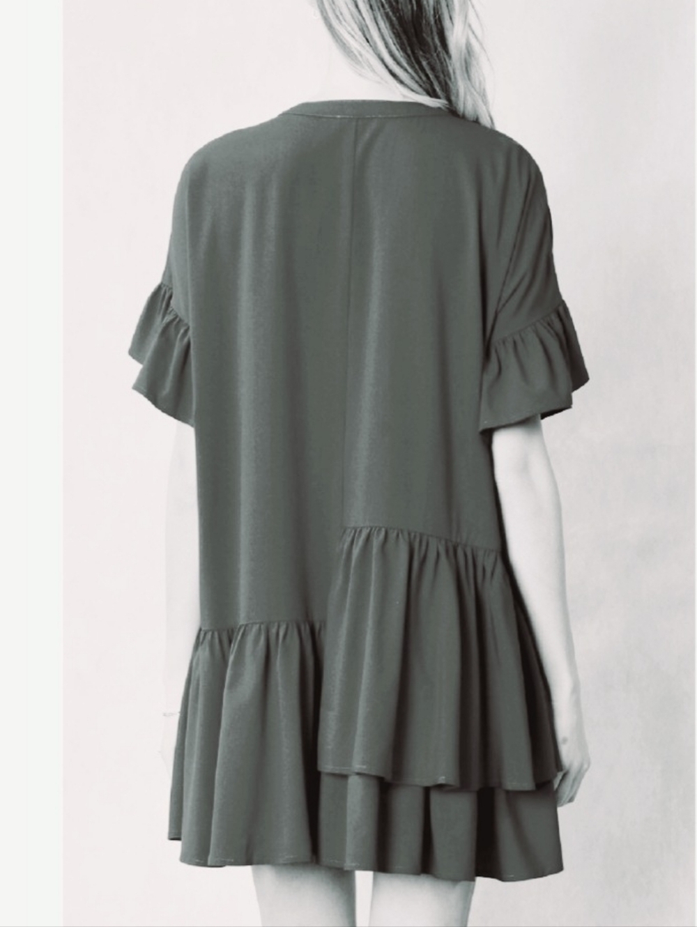 Entro Ruffle Button-Down Dress Size L - Picture 2 of 6